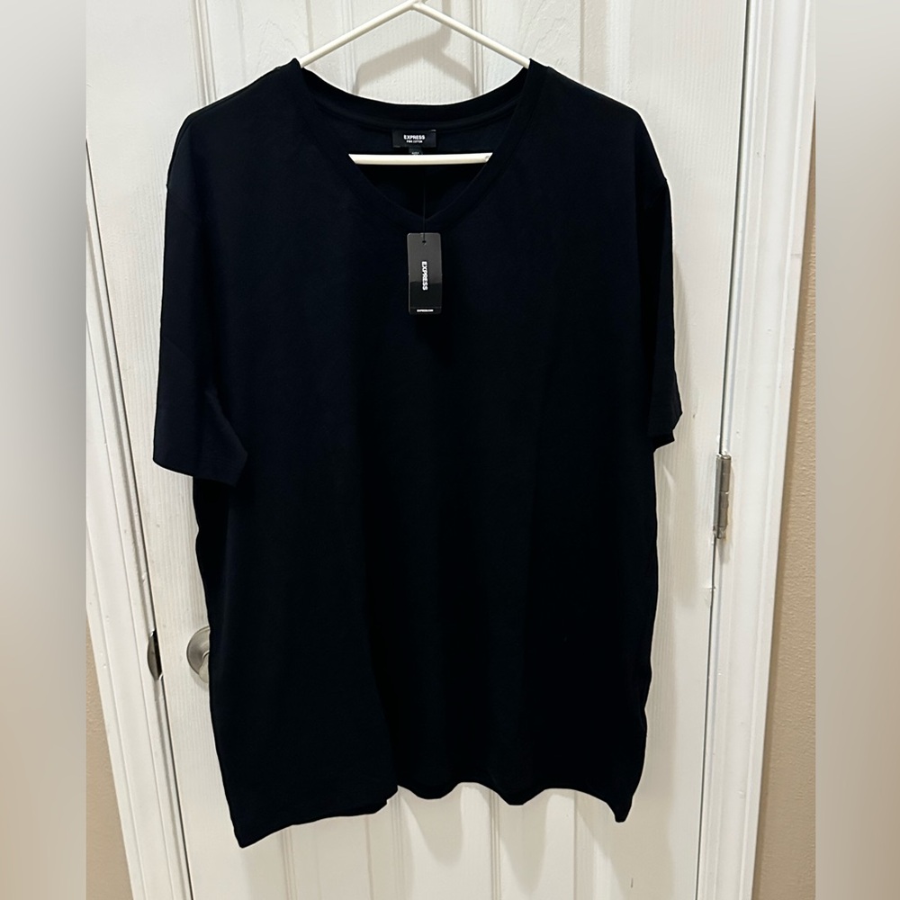 EXPRESS Pima cotton black short sleeve T-shirt size XL New - Picture 9 of 10